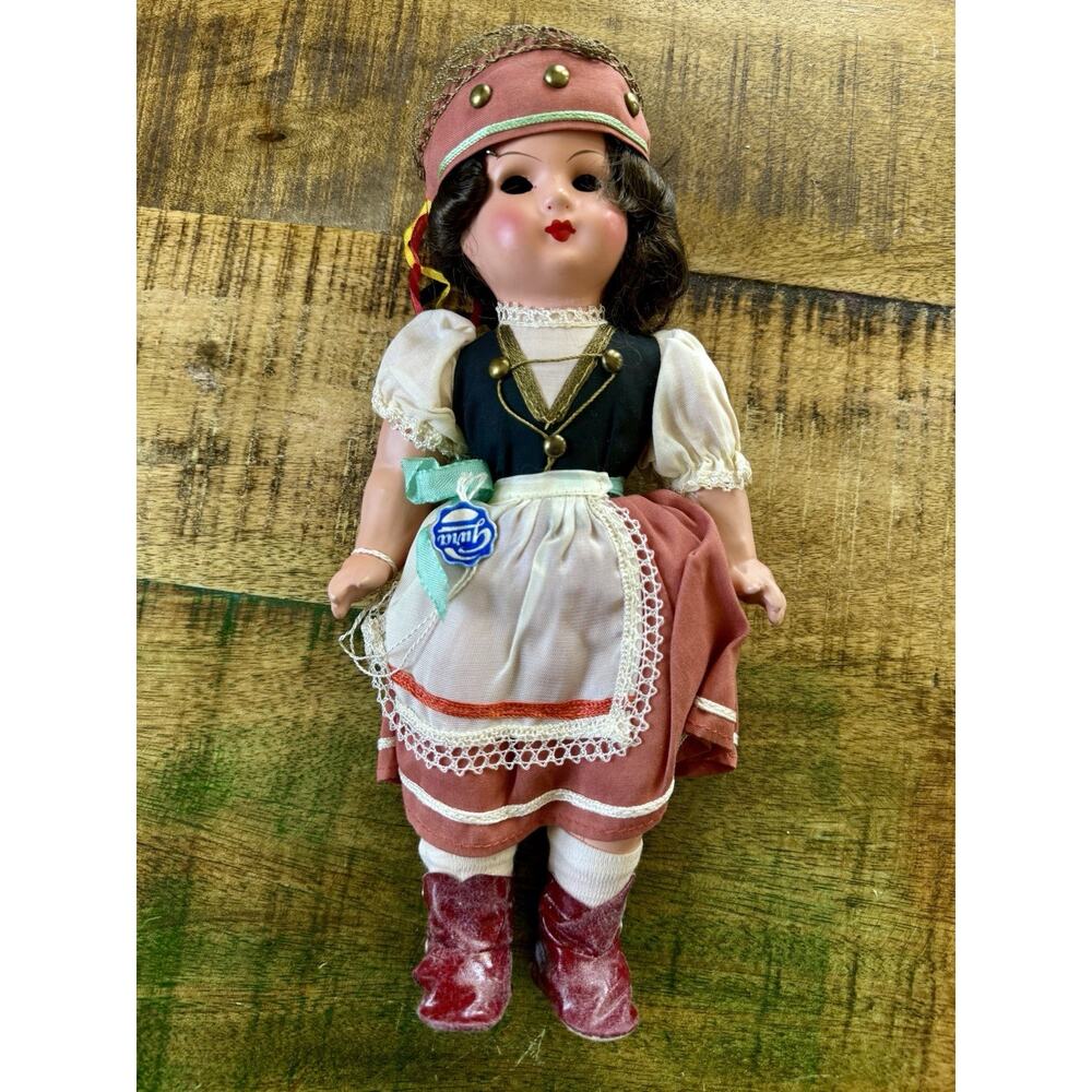 Vintage Gura Hungarian Doll Traditional Costume Folk Art Mid 20th Century